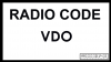 VDO Auto Radio Code